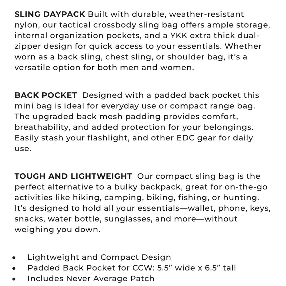 Wolfpak Alpha Black 4L Sling Tactical Bag - Picture 3 of 4